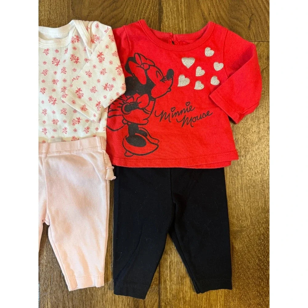 Baby Girl Clothes 0/3 Months Pants Bodysuits Shirts Outfits L/S Lot Minnie Mouse